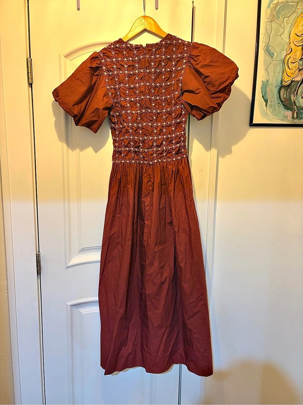 Damson Madder NWT Audrey Midi Dress Floral Brown size 8 - Picture 3 of 4